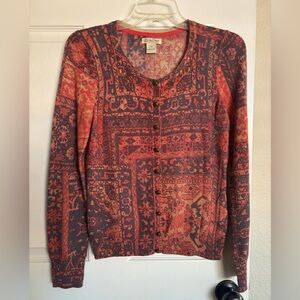 Lucky Brand Patterned Button Front Cardigan Size XS